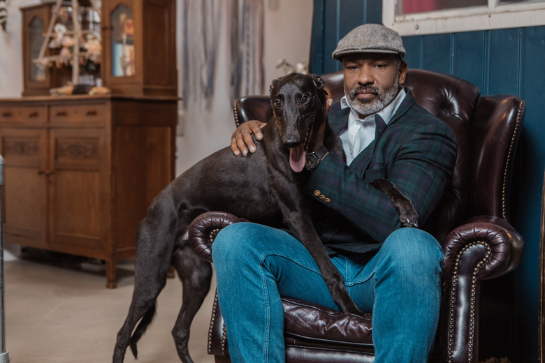 Black man with his dog