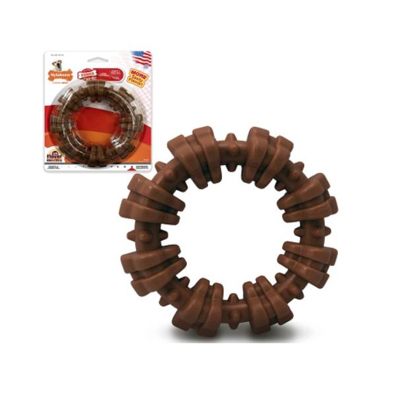 Nylabone Power Chew Textured Ring Dog Chew Toy for Aggressive Chewers
