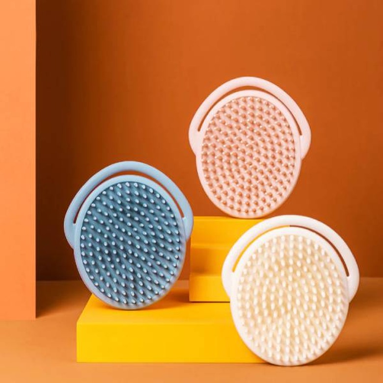 Three Massage Brush Cat Groomers in blue