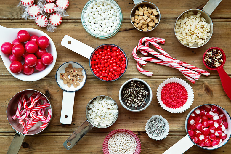 Directly above shot of various food on table