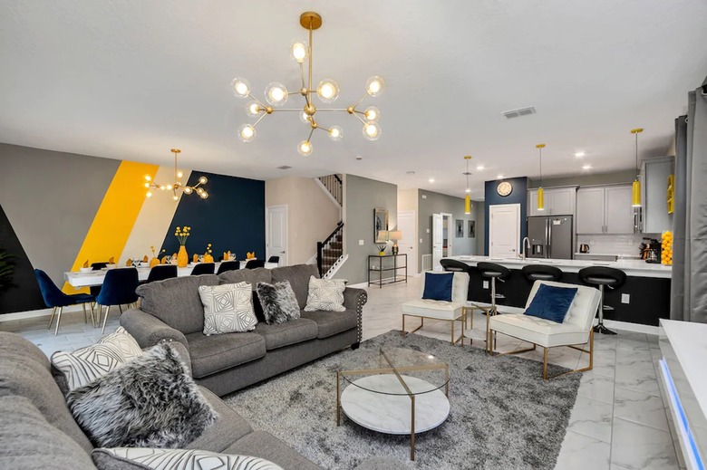 Opulent great room with seating