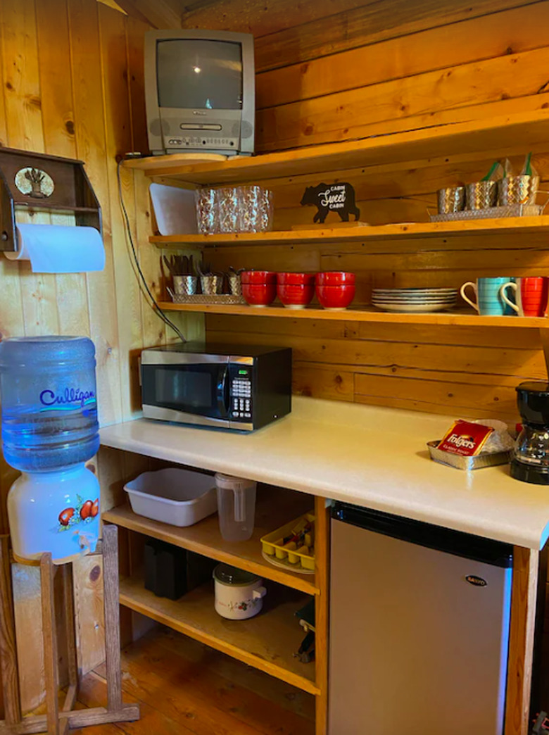 The dry kitchen at Aspen Cabin in near Whitefish
