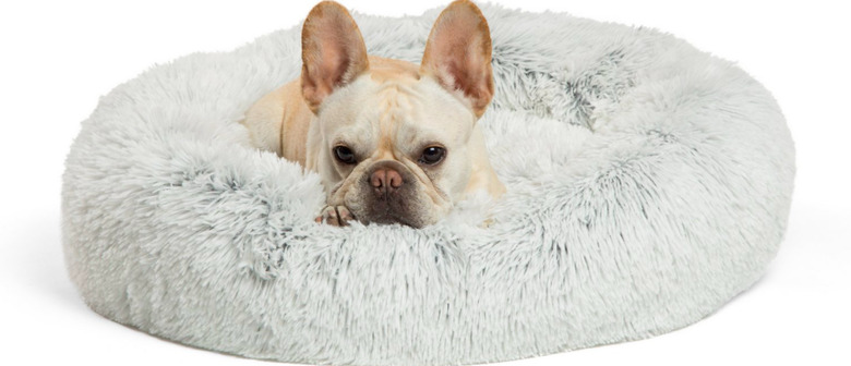 Best Friends by Sheri Calming Fur Donut Cuddler Dog Bed