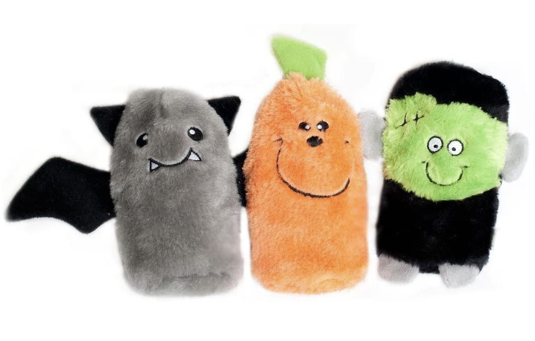 Three stuffing-free Halloween dog toys