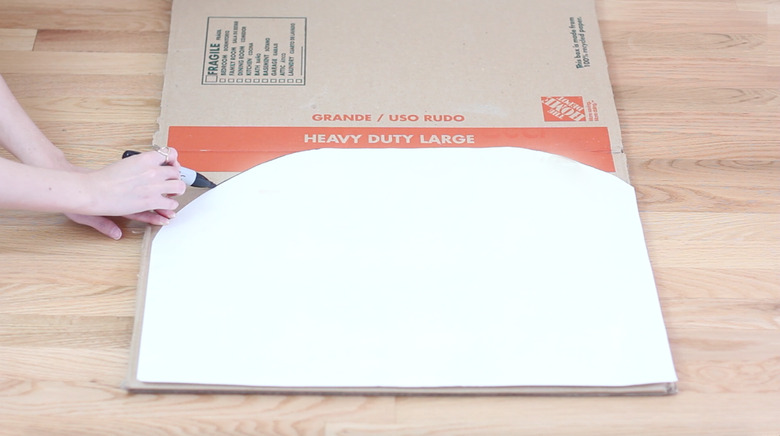 tracing template onto flattened box