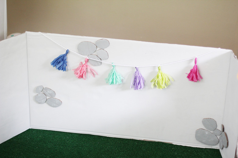 Tassel garland hanging on fortress wall