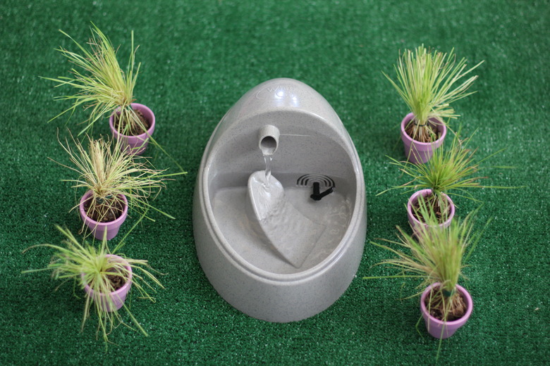 Water feature in courtyard
