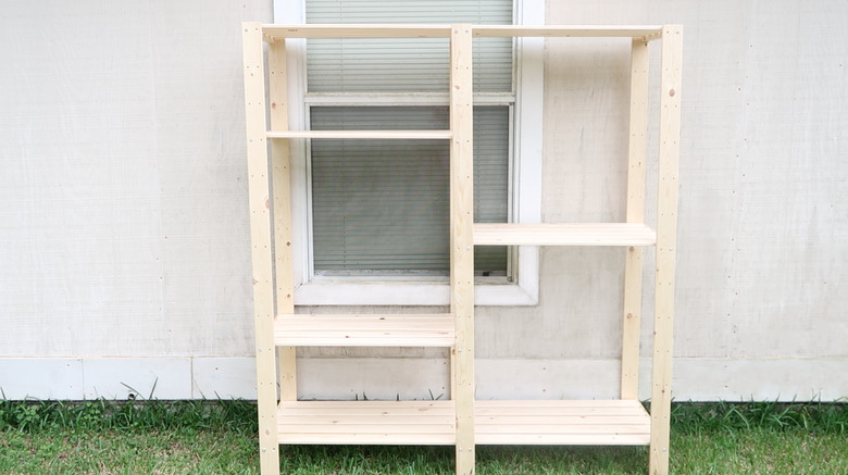 Two IKEA Hejne shelves assembled together