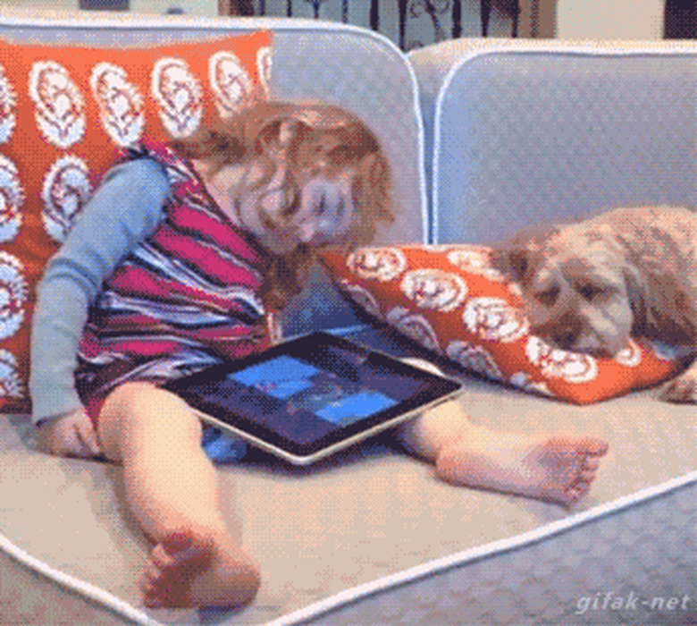 dog barks at sleepy child