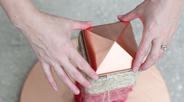 gluing cap on top of post