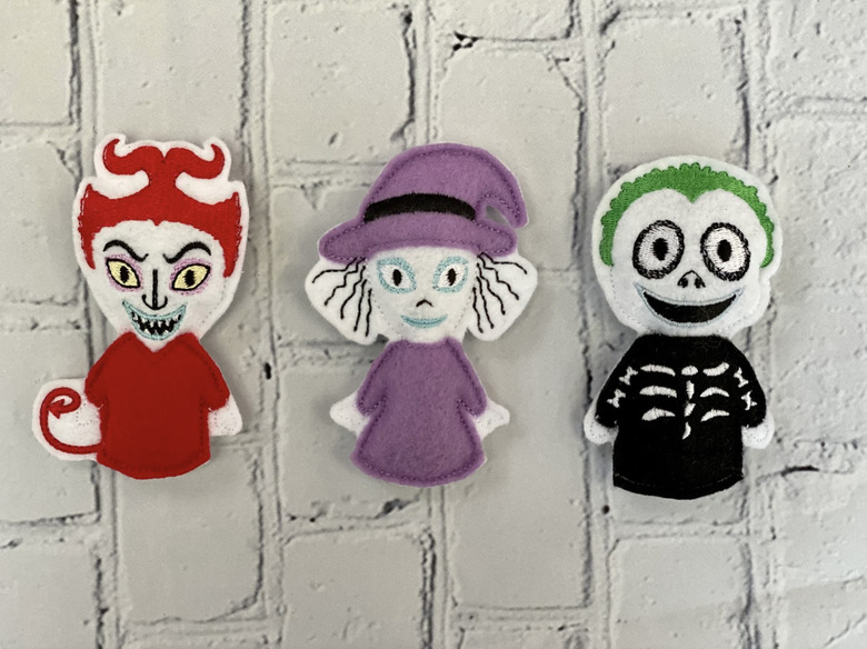 Catnip-filled felt toys resembling the trick-or-treaters