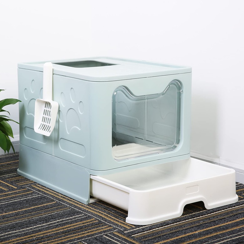 Naivees Large Foldable Cat Litter Box With Lid