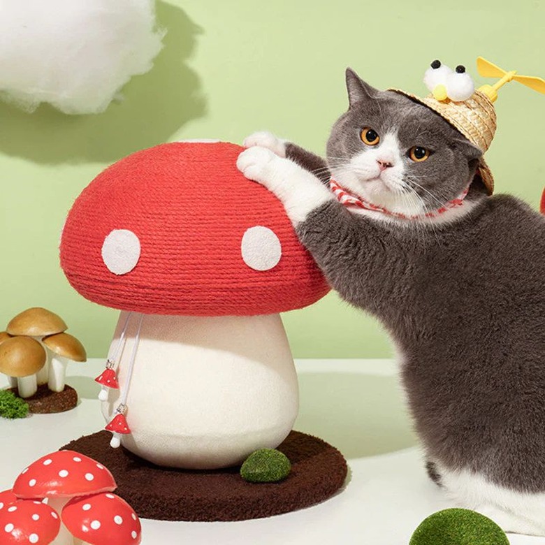 Happy and Polly Mushroom Cat Scratcher