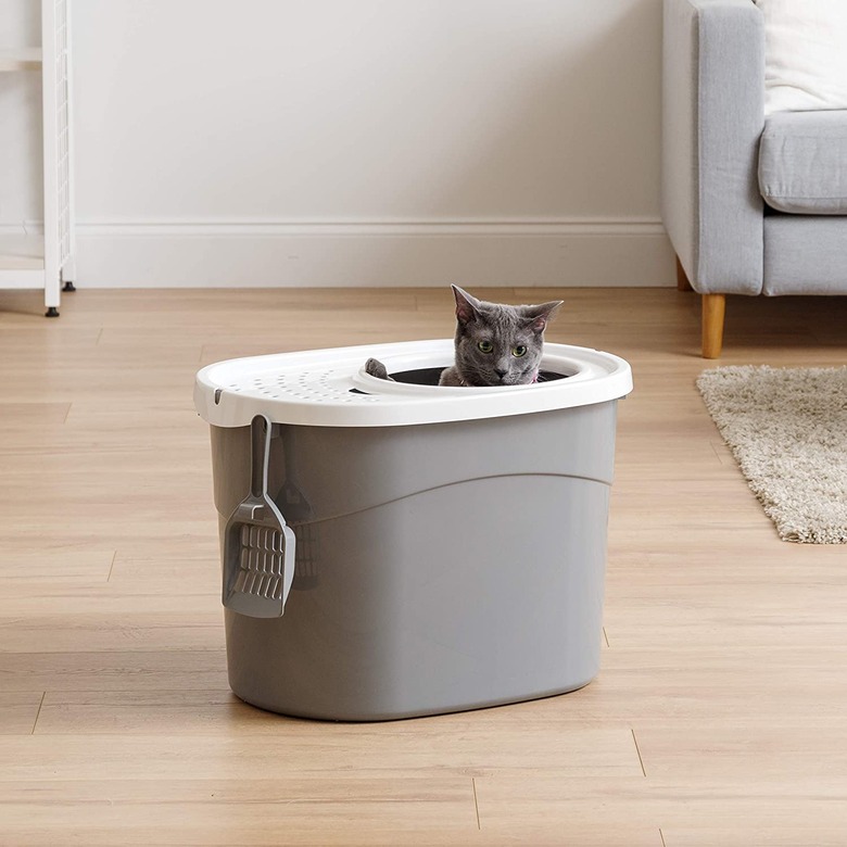 IRIS USA Top-Entry Cat Litter Box With Cat Litter Scoop