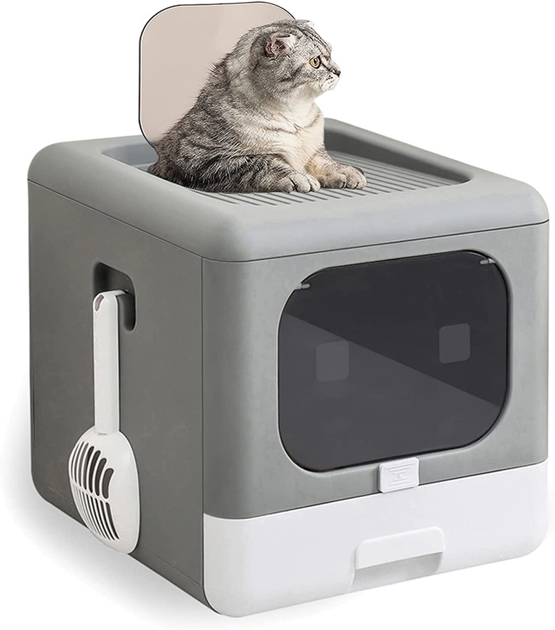 Canbrake Top-Entry Cat Litter Box With Lid