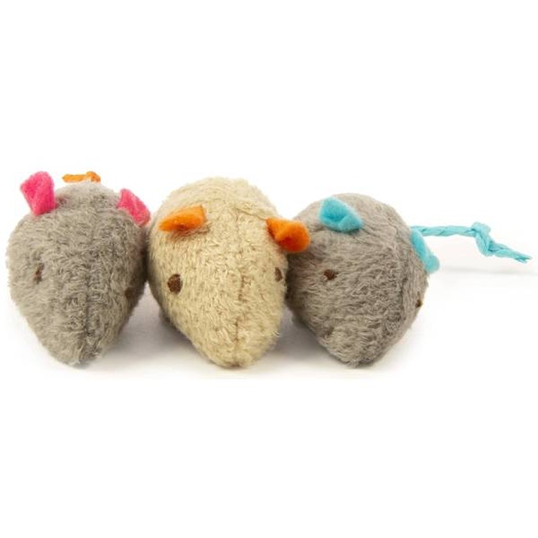Three plush SmartyKat Skitter Critters Catnip Cat Toys