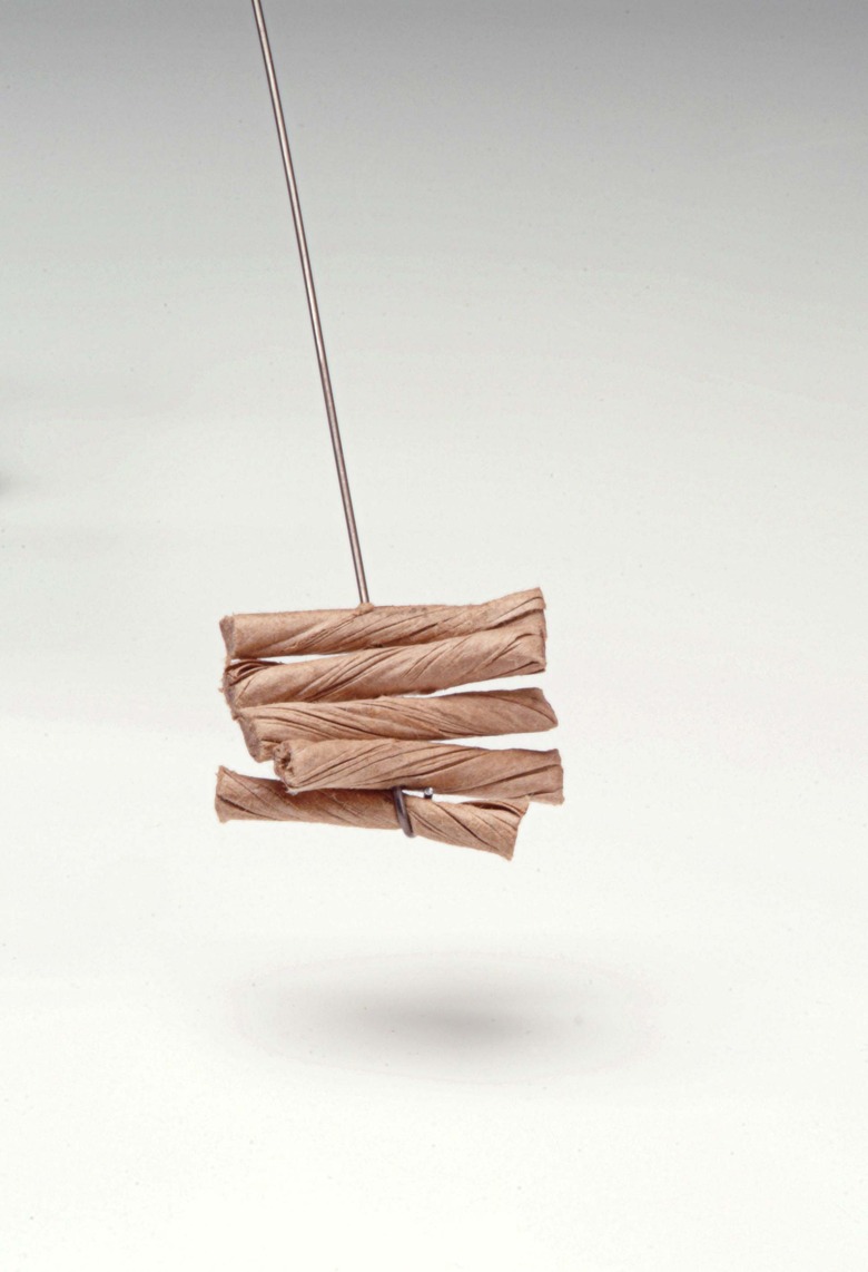 close-up of the cardboard on a Cat Dancer toy